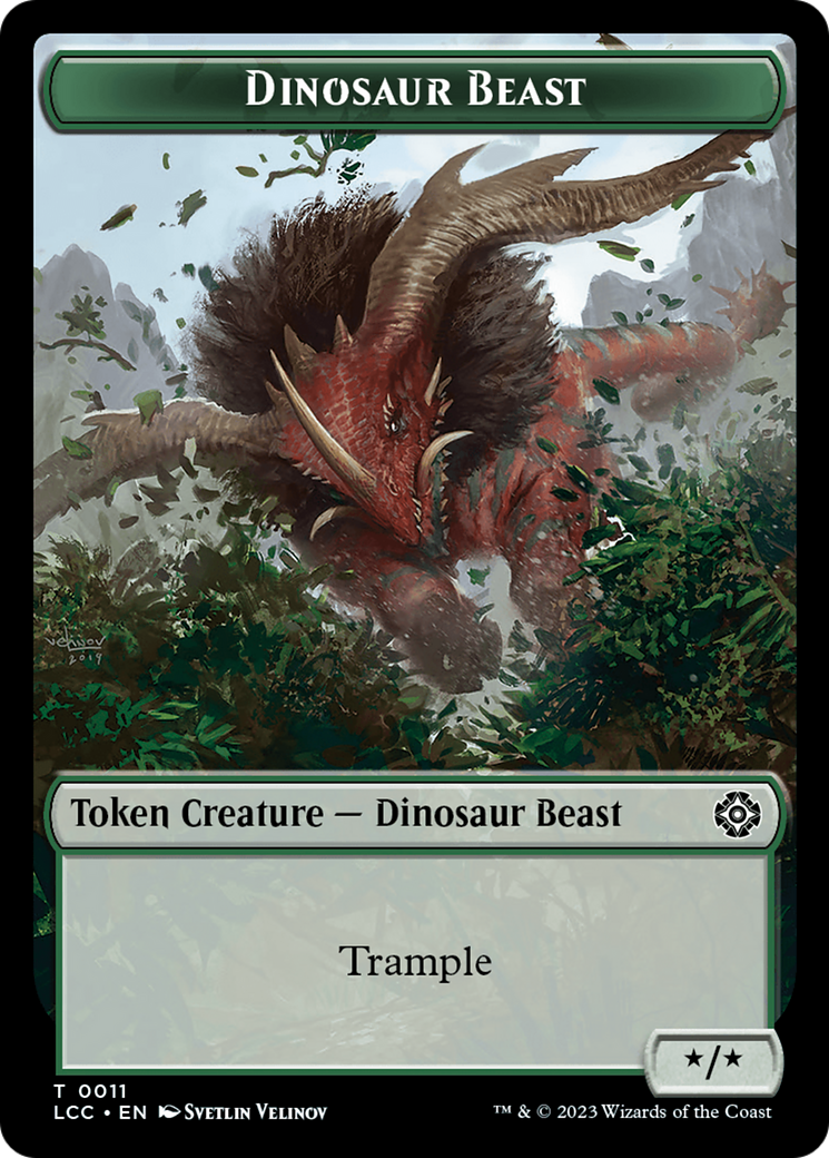 Dinosaur Beast // Dinosaur Double-Sided Token [The Lost Caverns of Ixalan Commander Tokens] | L.A. Mood Comics and Games