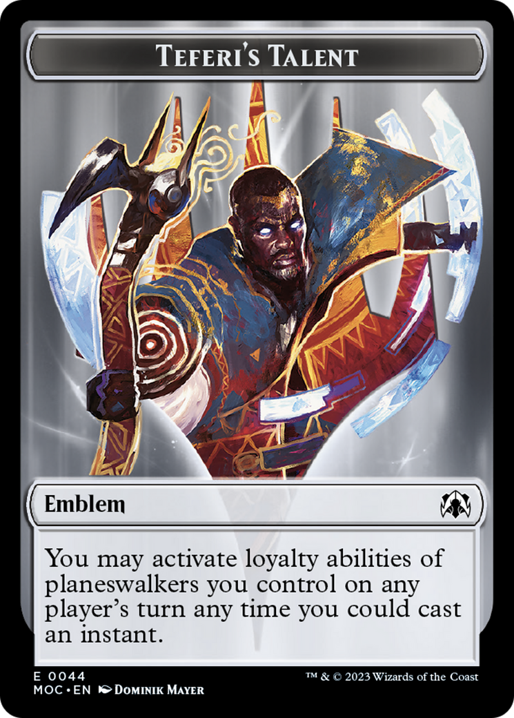 Phyrexian Myr // Teferi's Talent Emblem Double-Sided Token [March of the Machine Tokens] | L.A. Mood Comics and Games