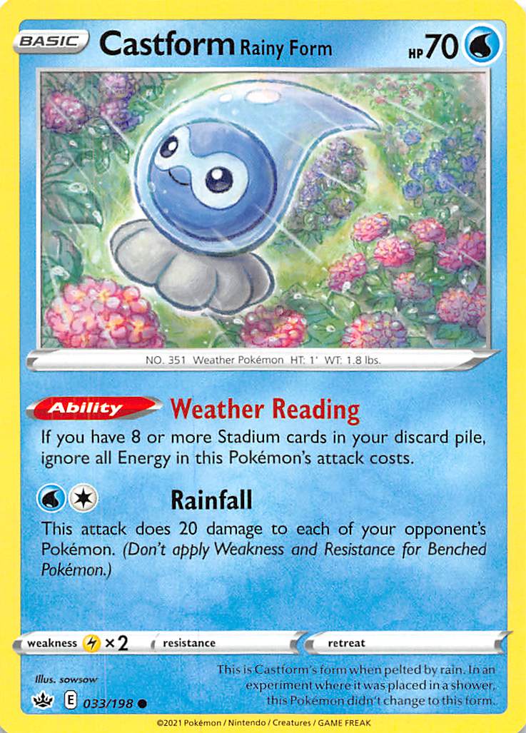 Castform Rainy Form (033/198) [Sword & Shield: Chilling Reign] | L.A. Mood Comics and Games