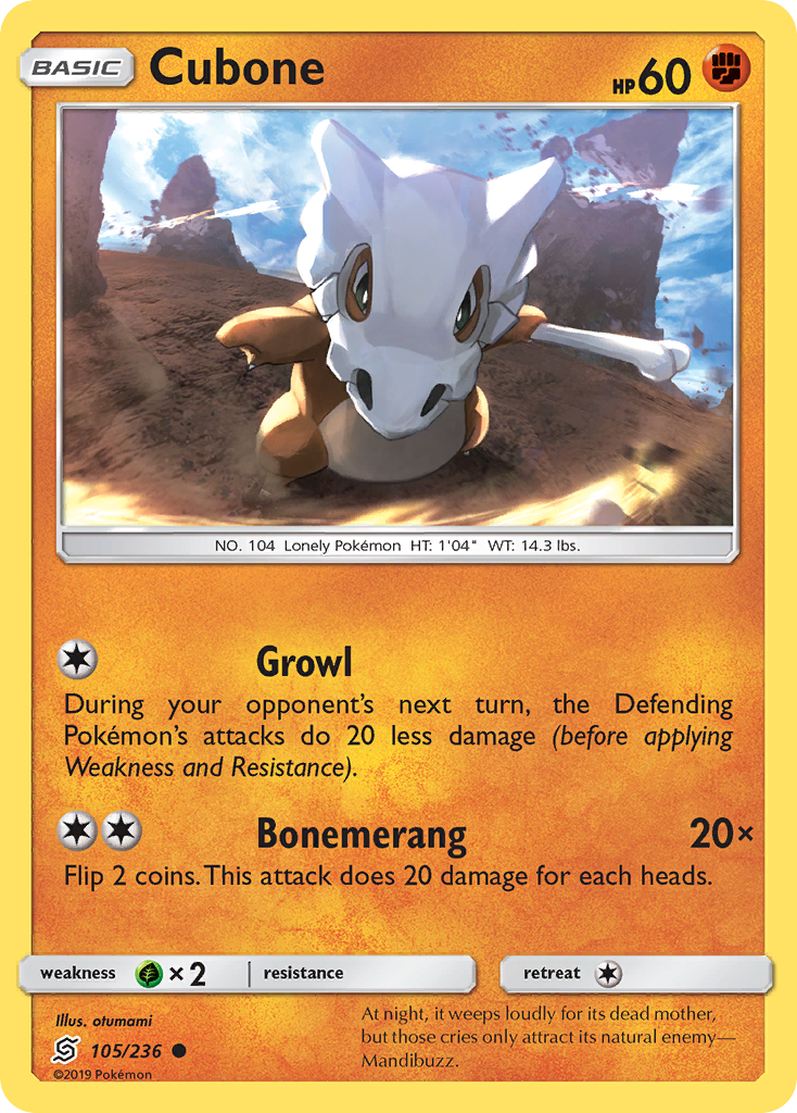 Cubone (105/236) [Sun & Moon: Unified Minds] | L.A. Mood Comics and Games