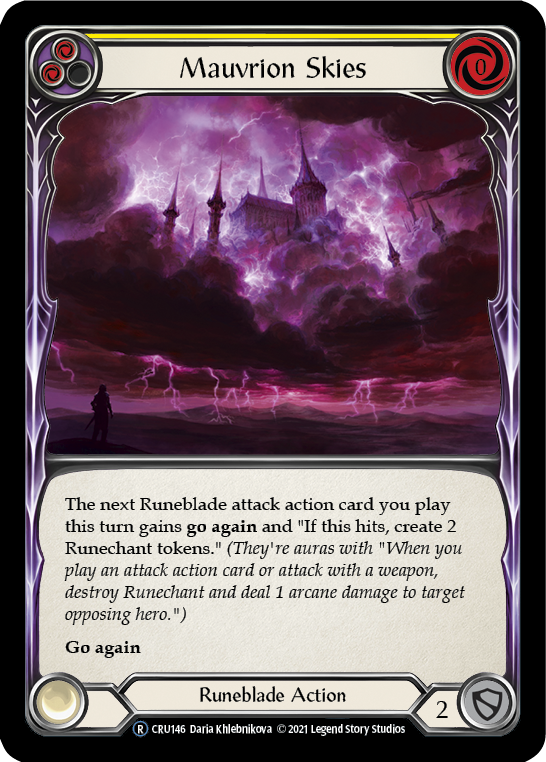 Mauvrion Skies (Yellow) [U-CRU146] (Crucible of War Unlimited)  Unlimited Rainbow Foil | L.A. Mood Comics and Games