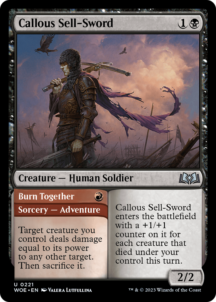 Callous Sell-Sword // Burn Together [Wilds of Eldraine] | L.A. Mood Comics and Games