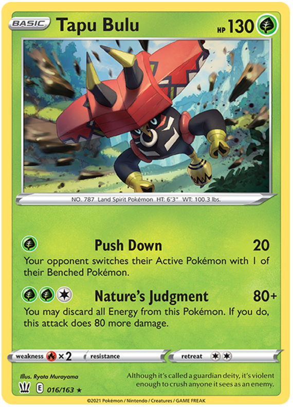 Tapu Bulu (016/163) (Theme Deck Exclusive) [Sword & Shield: Battle Styles] | L.A. Mood Comics and Games