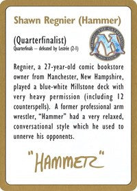 1996 Shawn "Hammer" Regnier Biography Card [World Championship Decks] | L.A. Mood Comics and Games