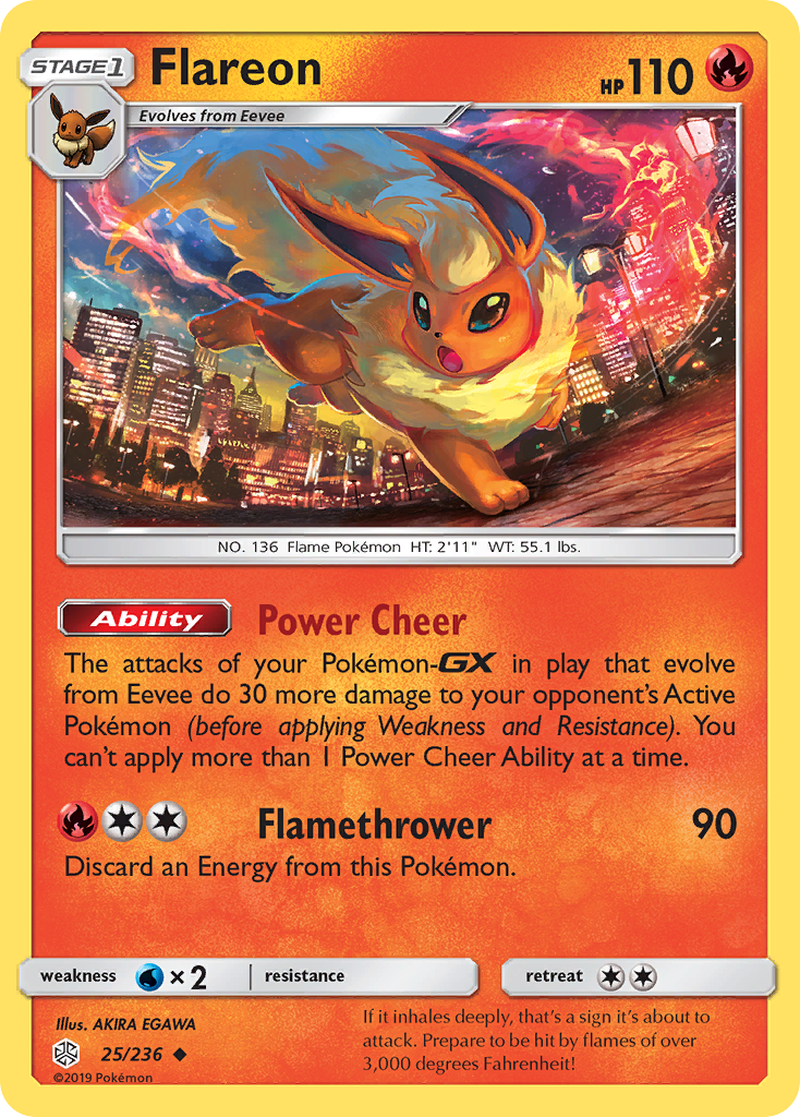 Flareon (25/236) [Sun & Moon: Cosmic Eclipse] | L.A. Mood Comics and Games