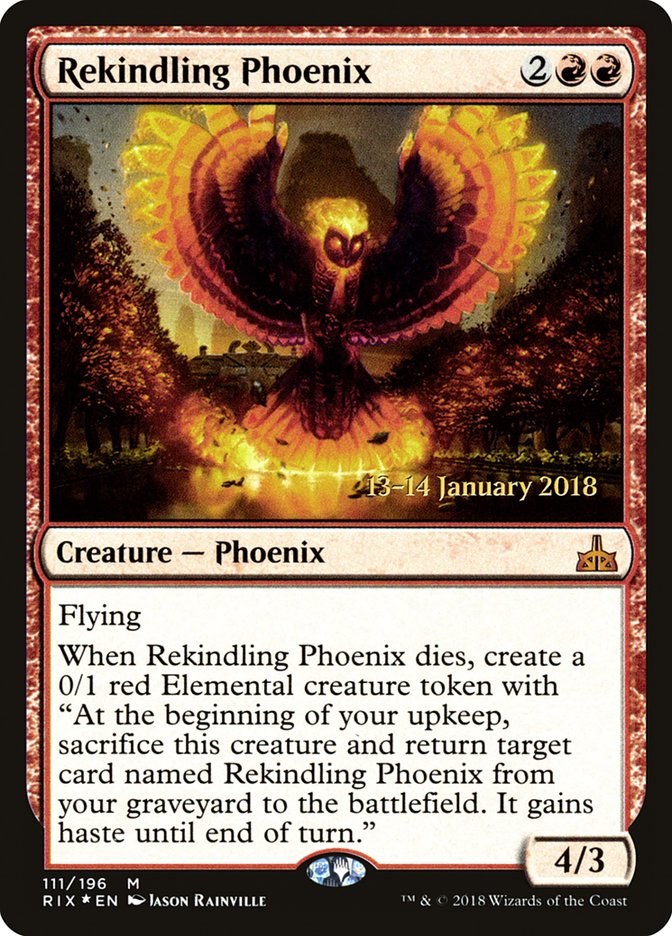 Rekindling Phoenix [Rivals of Ixalan Prerelease Promos] | L.A. Mood Comics and Games