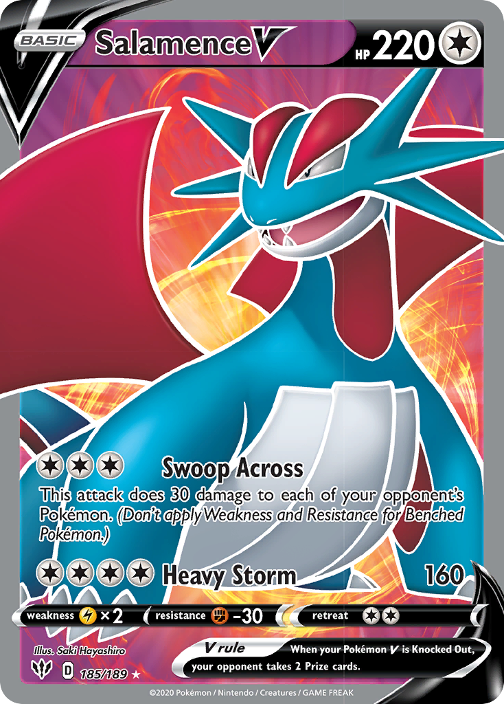 Salamence V (185/189) [Sword & Shield: Darkness Ablaze] | L.A. Mood Comics and Games