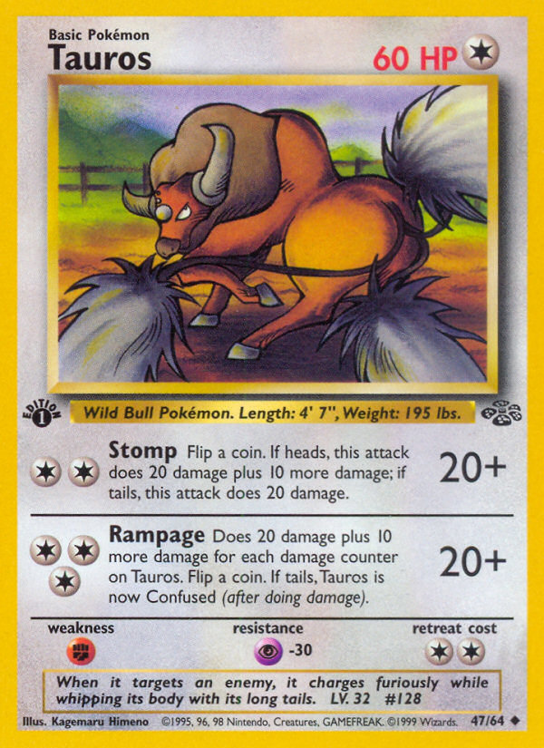 Tauros (47/64) [Jungle 1st Edition] | L.A. Mood Comics and Games