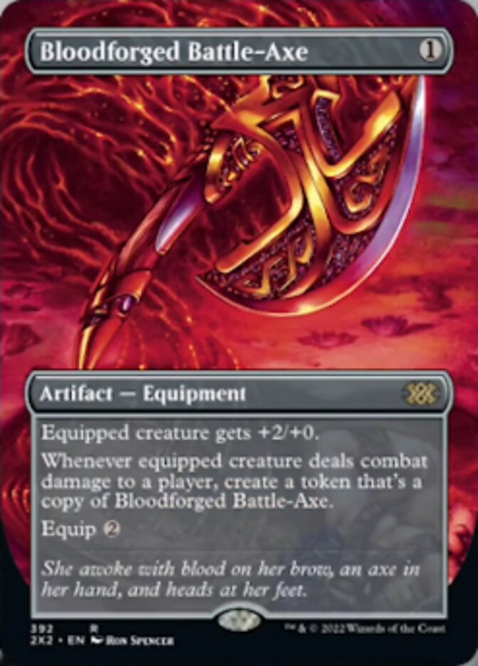 Bloodforged Battle-Axe (Borderless Alternate Art) [Double Masters 2022] | L.A. Mood Comics and Games