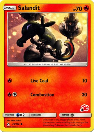 Salandit (25/156) (Charizard Stamp #13) [Battle Academy 2020] | L.A. Mood Comics and Games