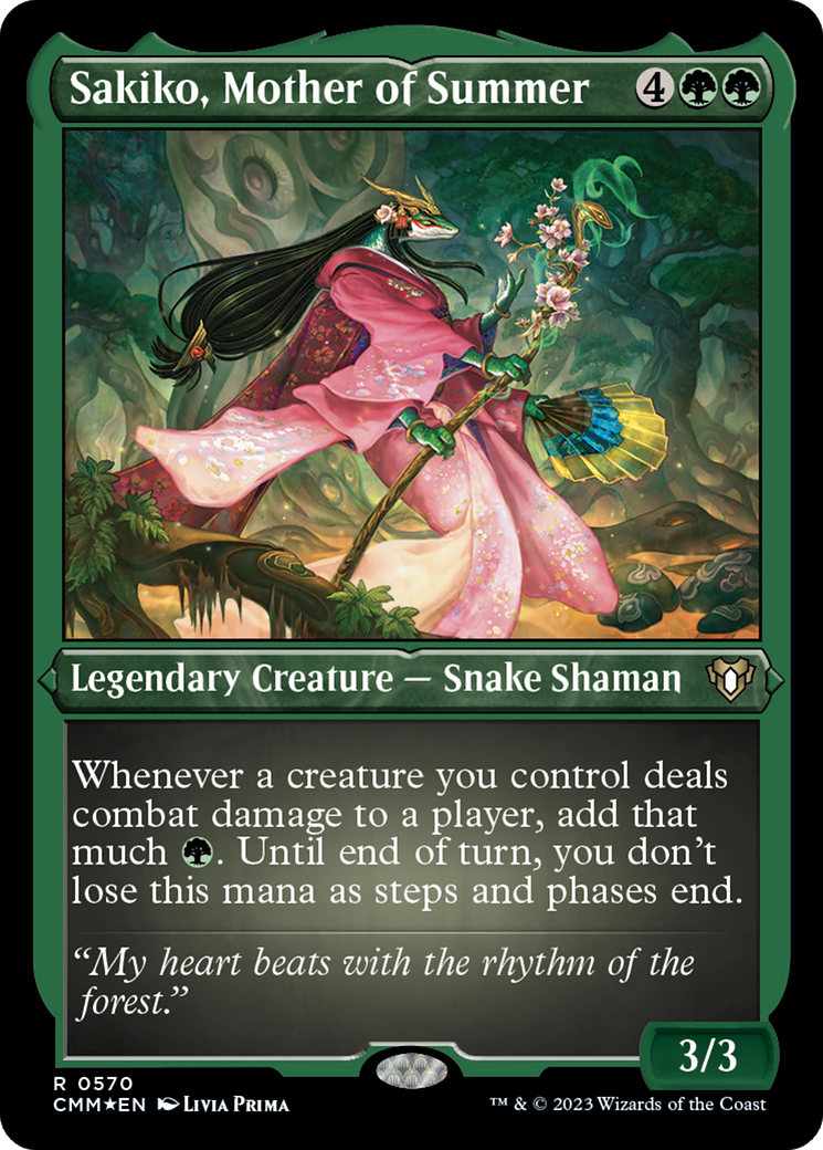 Sakiko, Mother of Summer (Foil Etched) [Commander Masters] | L.A. Mood Comics and Games