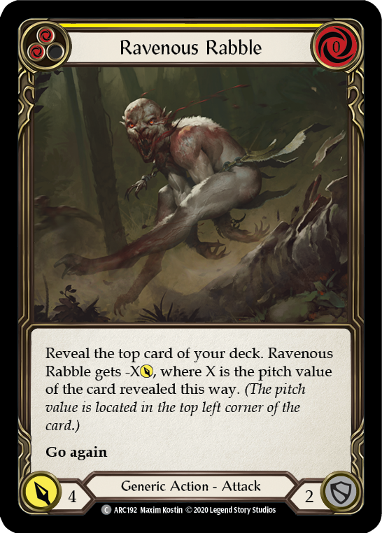 Ravenous Rabble (Yellow) [U-ARC192] (Arcane Rising Unlimited)  Unlimited Normal | L.A. Mood Comics and Games