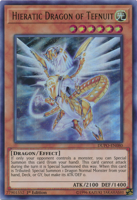 Hieratic Dragon of Tefnuit [DUPO-EN080] Ultra Rare | L.A. Mood Comics and Games