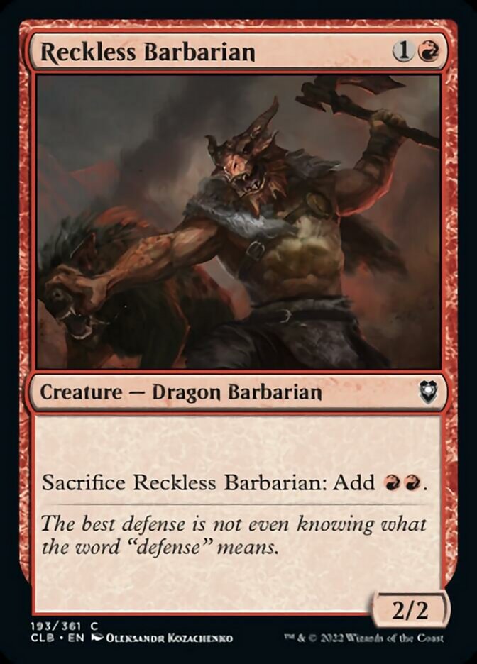 Reckless Barbarian [Commander Legends: Battle for Baldur's Gate] | L.A. Mood Comics and Games