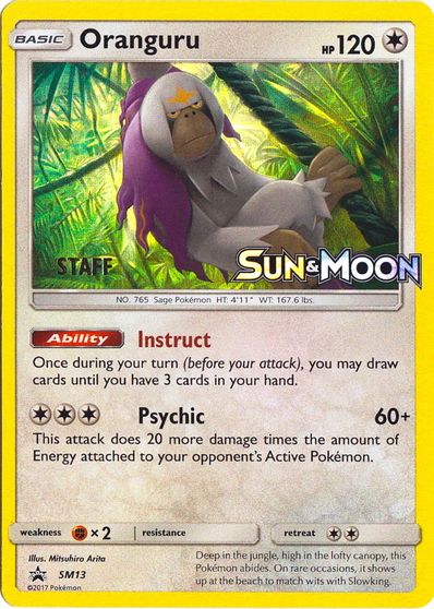 Oranguru (SM13) (Staff Prerelease Promo) [Sun & Moon: Black Star Promos] | L.A. Mood Comics and Games