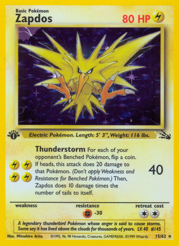 Zapdos (15/62) [Fossil 1st Edition] | L.A. Mood Comics and Games