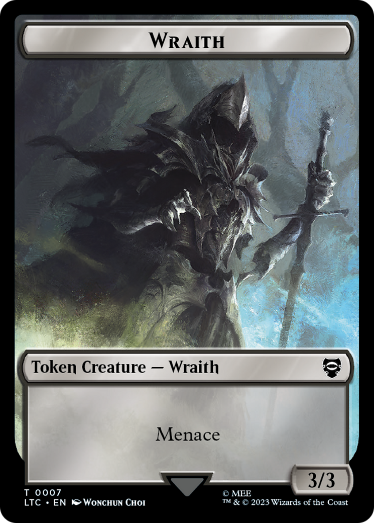 Dragon // Wraith Double-Sided Token [The Lord of the Rings: Tales of Middle-Earth Commander Tokens] | L.A. Mood Comics and Games