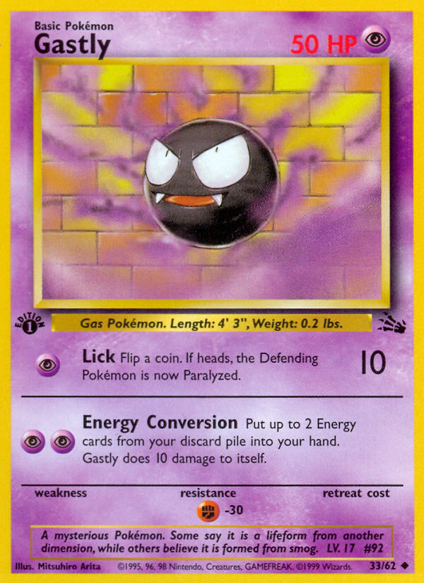 Gastly (33/62) [Fossil 1st Edition] | L.A. Mood Comics and Games