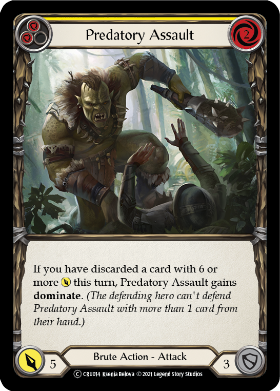 Predatory Assault (Yellow) [U-CRU014] (Crucible of War Unlimited)  Unlimited Normal | L.A. Mood Comics and Games