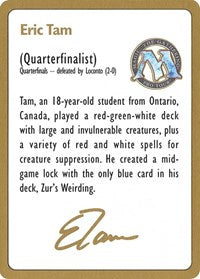 1996 Eric Tam Biography Card [World Championship Decks] | L.A. Mood Comics and Games