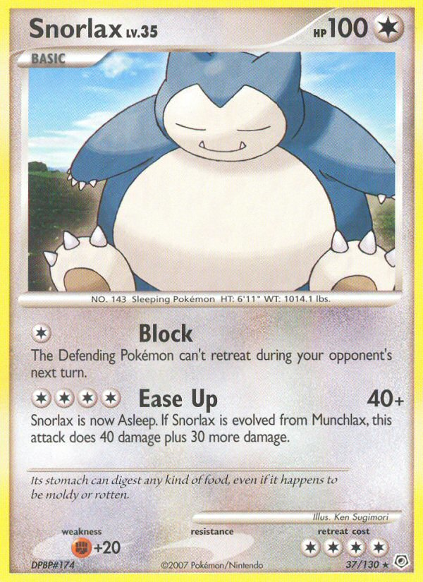 Snorlax (37/130) [Diamond & Pearl: Base Set] | L.A. Mood Comics and Games