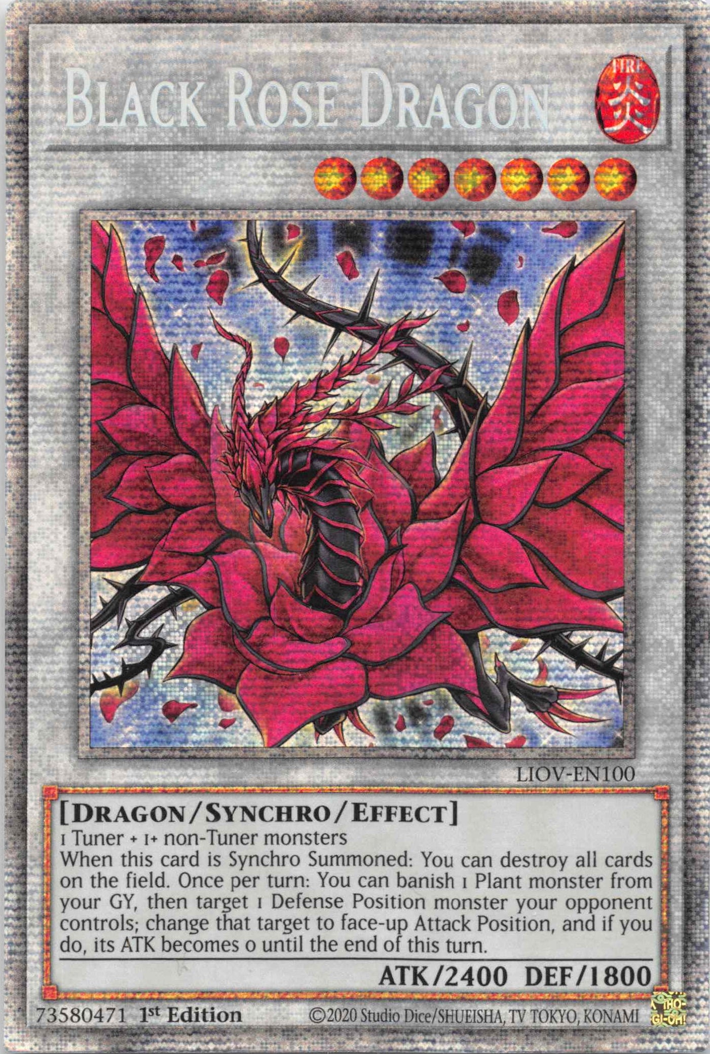 Black Rose Dragon [LIOV-EN100] Starlight Rare | L.A. Mood Comics and Games