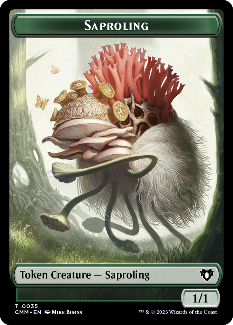 Saproling // Dragon (0021) Double-Sided Token [Commander Masters Tokens] | L.A. Mood Comics and Games