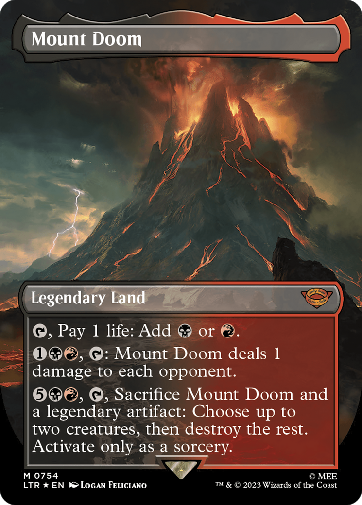 Mount Doom (Borderless) (Surge Foil) [The Lord of the Rings: Tales of Middle-Earth] | L.A. Mood Comics and Games
