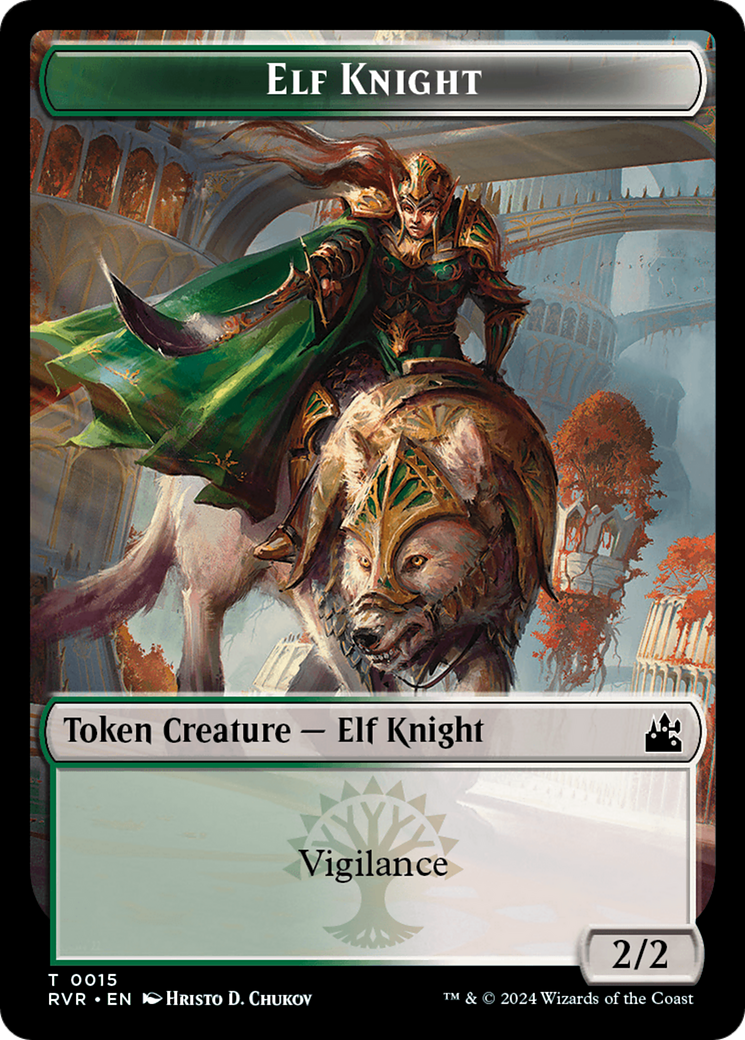 Elf Knight // Zombie Double-Sided Token [Ravnica Remastered Tokens] | L.A. Mood Comics and Games