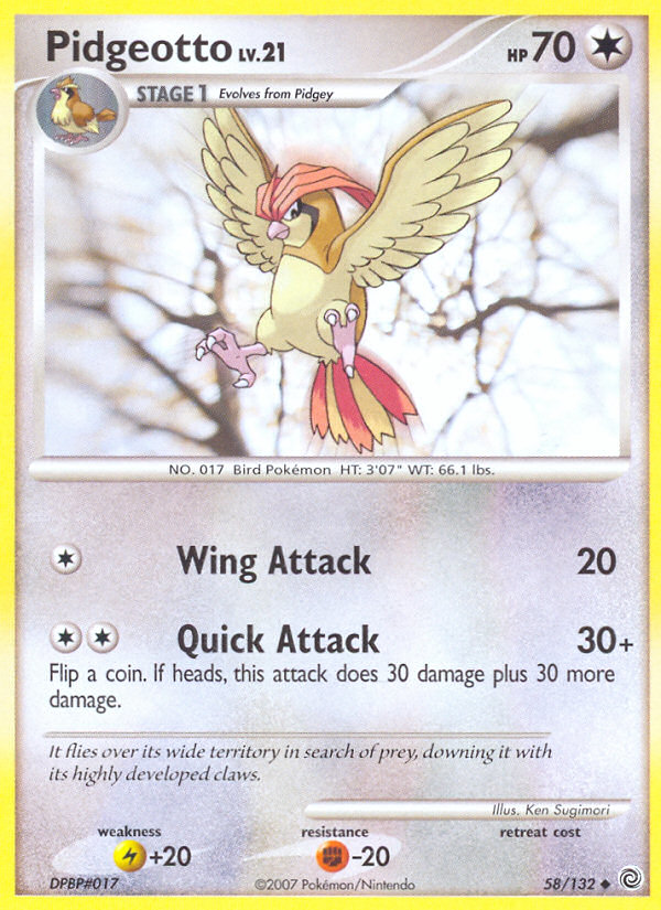 Pidgeotto (58/132) [Diamond & Pearl: Secret Wonders] | L.A. Mood Comics and Games