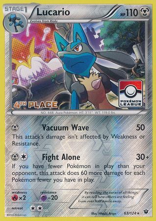 Lucario (63/124) (League Promo 4th Place) [XY: Fates Collide] | L.A. Mood Comics and Games