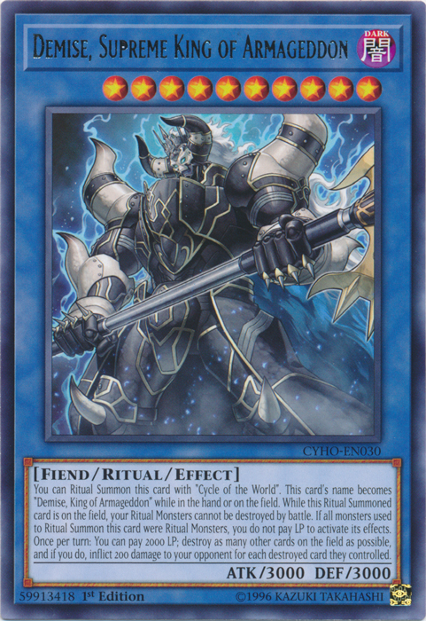 Demise, Supreme King of Armageddon [CYHO-EN030] Rare | L.A. Mood Comics and Games