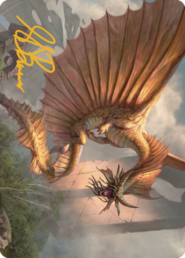 Ancient Gold Dragon Art Card (28) (Gold-Stamped Signature) [Commander Legends: Battle for Baldur's Gate Art Series] | L.A. Mood Comics and Games