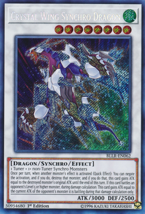 Crystal Wing Synchro Dragon [BLLR-EN062] Secret Rare | L.A. Mood Comics and Games