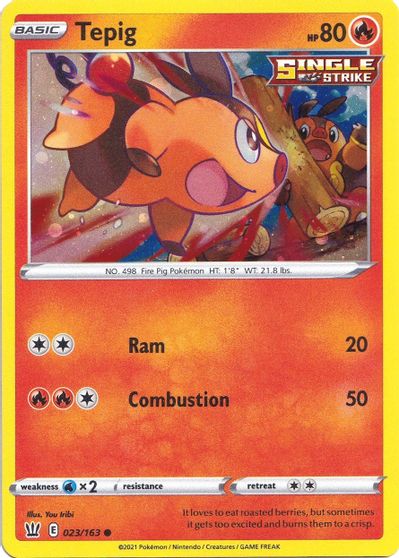 Tepig (023/163) (Cosmos Holo) [Sword & Shield: Battle Styles] | L.A. Mood Comics and Games