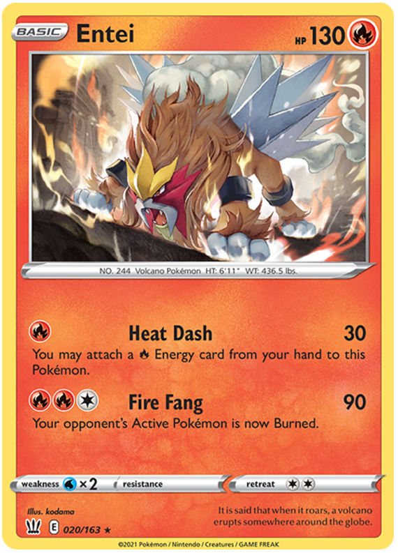 Entei (020/163) [Sword & Shield: Battle Styles] | L.A. Mood Comics and Games