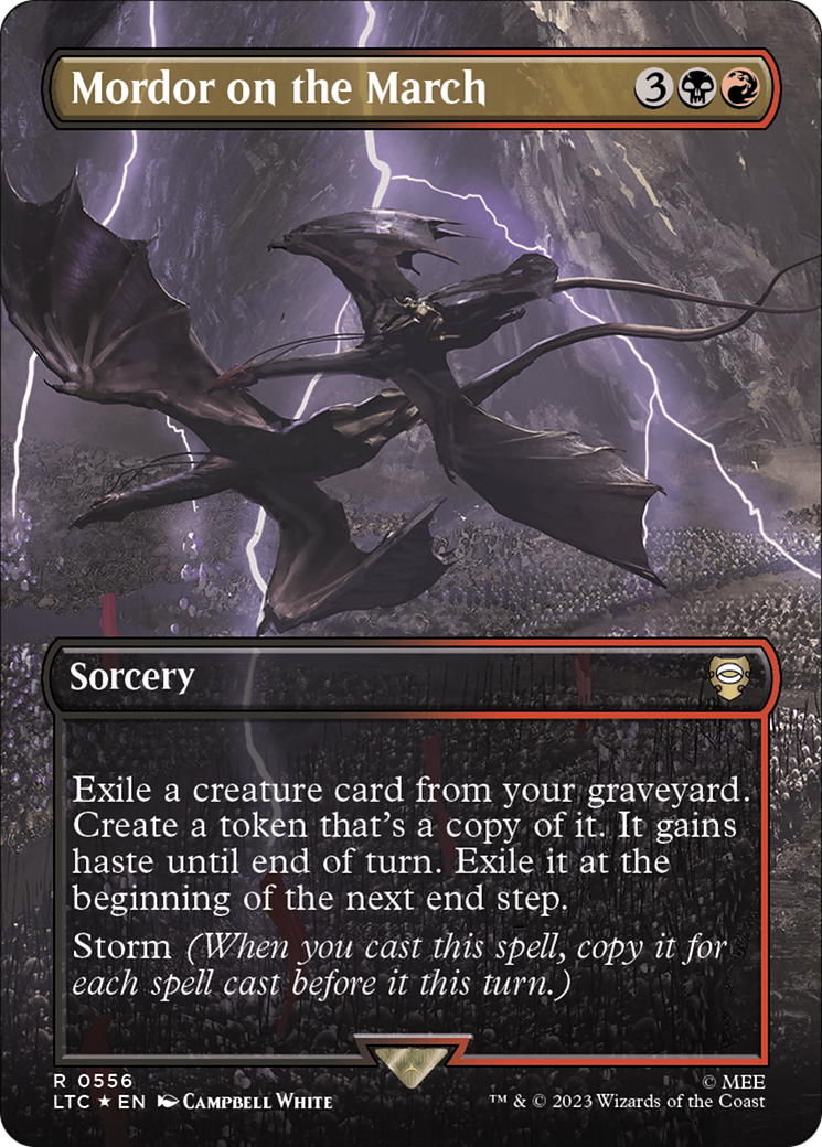 Mordor on the March (Borderless) (Surge Foil) [The Lord of the Rings: Tales of Middle-Earth Commander] | L.A. Mood Comics and Games