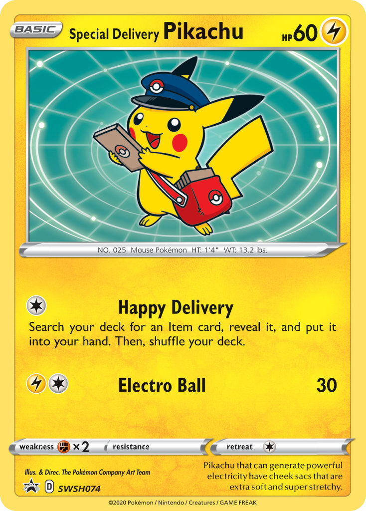 Special Delivery Pikachu (SWSH074) [Sword & Shield: Black Star Promos] | L.A. Mood Comics and Games