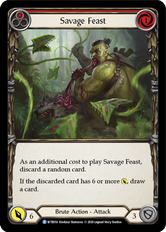 Savage Feast (Red) [U-WTR014] (Welcome to Rathe Unlimited)  Unlimited Rainbow Foil | L.A. Mood Comics and Games