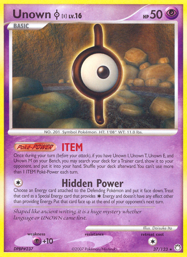 Unown I (37/123) [Diamond & Pearl: Mysterious Treasures] | L.A. Mood Comics and Games