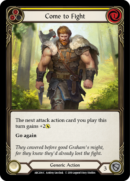 Come to Fight (Yellow) [ARC204-C] (Arcane Rising)  1st Edition Rainbow Foil | L.A. Mood Comics and Games