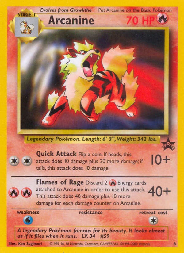 Arcanine (6) [Wizards of the Coast: Black Star Promos] | L.A. Mood Comics and Games