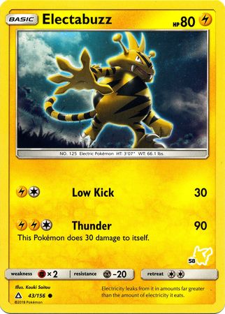 Electabuzz (43/156) (Pikachu Stamp #58) [Battle Academy 2020] | L.A. Mood Comics and Games