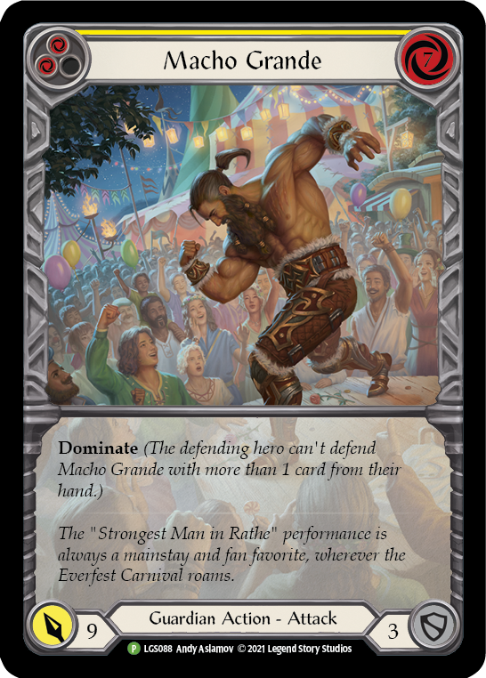 Macho Grande (Yellow) [LGS088] (Promo)  Rainbow Foil | L.A. Mood Comics and Games