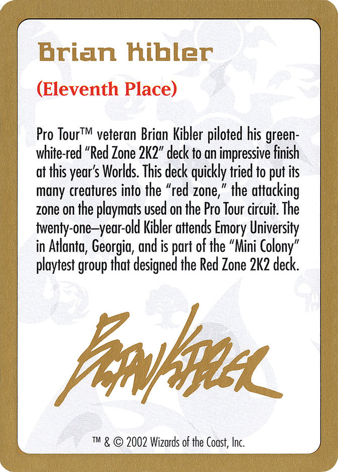 Brian Kibler Bio [World Championship Decks 2002] | L.A. Mood Comics and Games