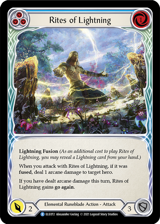 Rites of Lightning (Blue) [ELE072] (Tales of Aria)  1st Edition Rainbow Foil | L.A. Mood Comics and Games