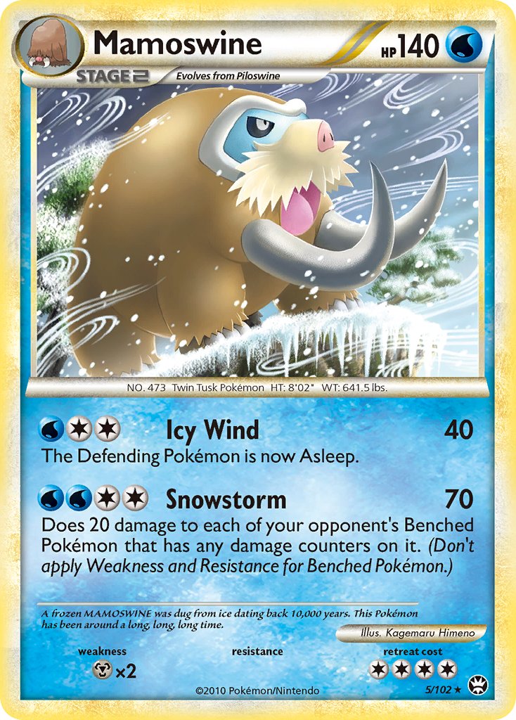 Mamoswine (5/102) (Cracked Ice Holo) (Theme Deck Exclusive) [HeartGold & SoulSilver: Triumphant] | L.A. Mood Comics and Games