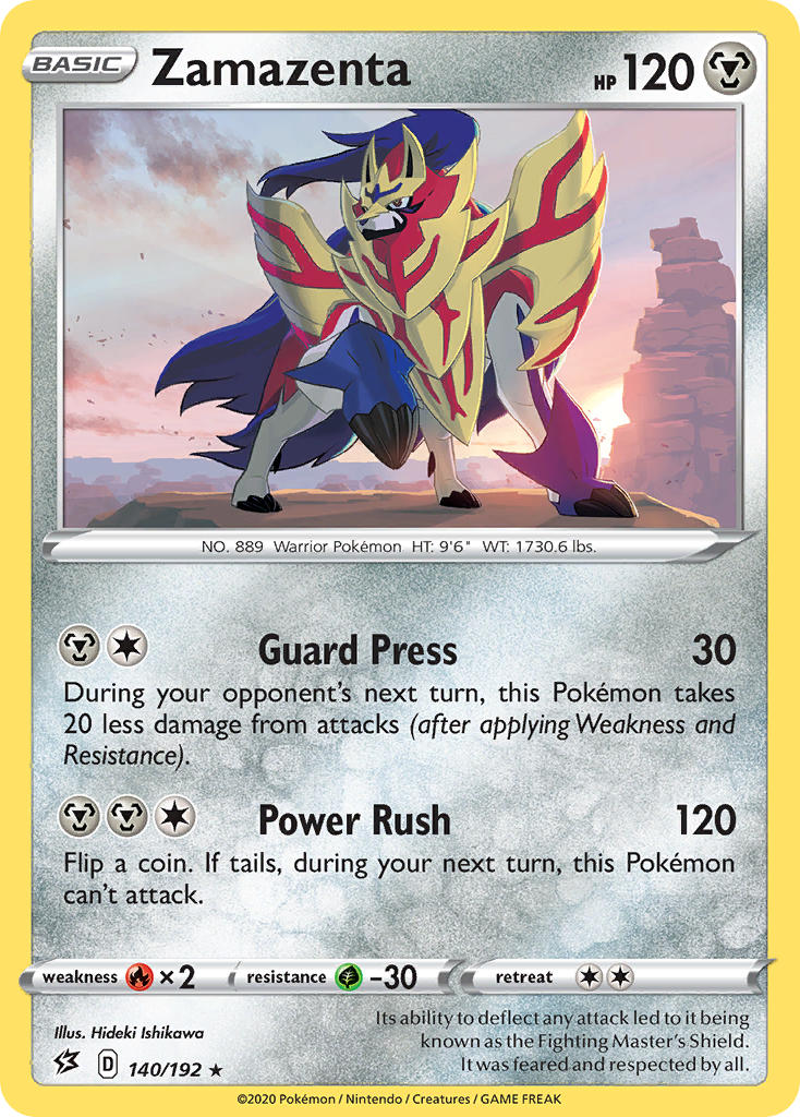 Zamazenta (140/192) (Cracked Ice Holo) (Theme Deck Exclusive) [Sword & Shield: Rebel Clash] | L.A. Mood Comics and Games