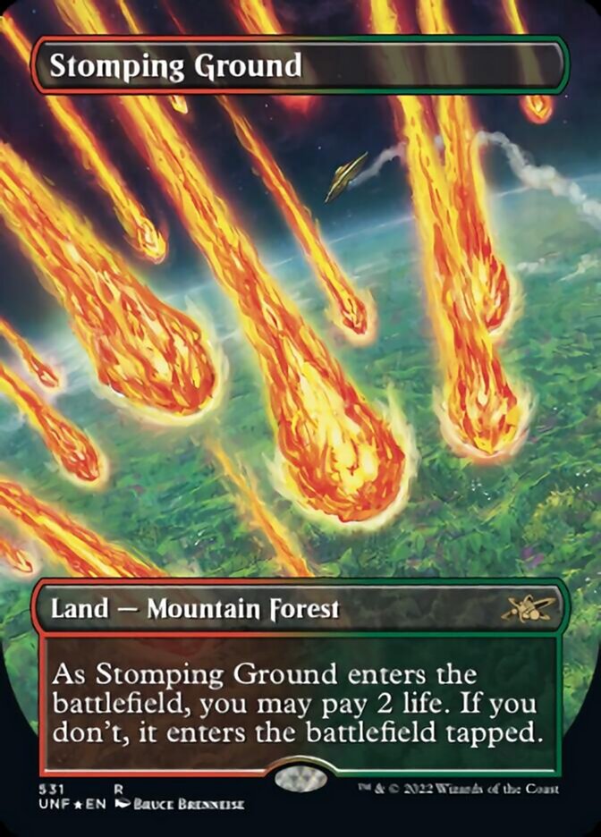 Stomping Ground (Borderless) (Galaxy Foil) [Unfinity] | L.A. Mood Comics and Games