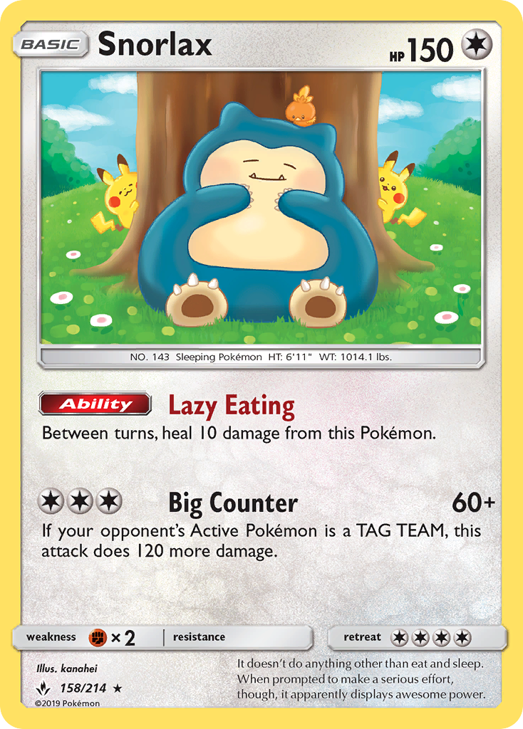 Snorlax (158/214) [Sun & Moon: Unbroken Bonds] | L.A. Mood Comics and Games